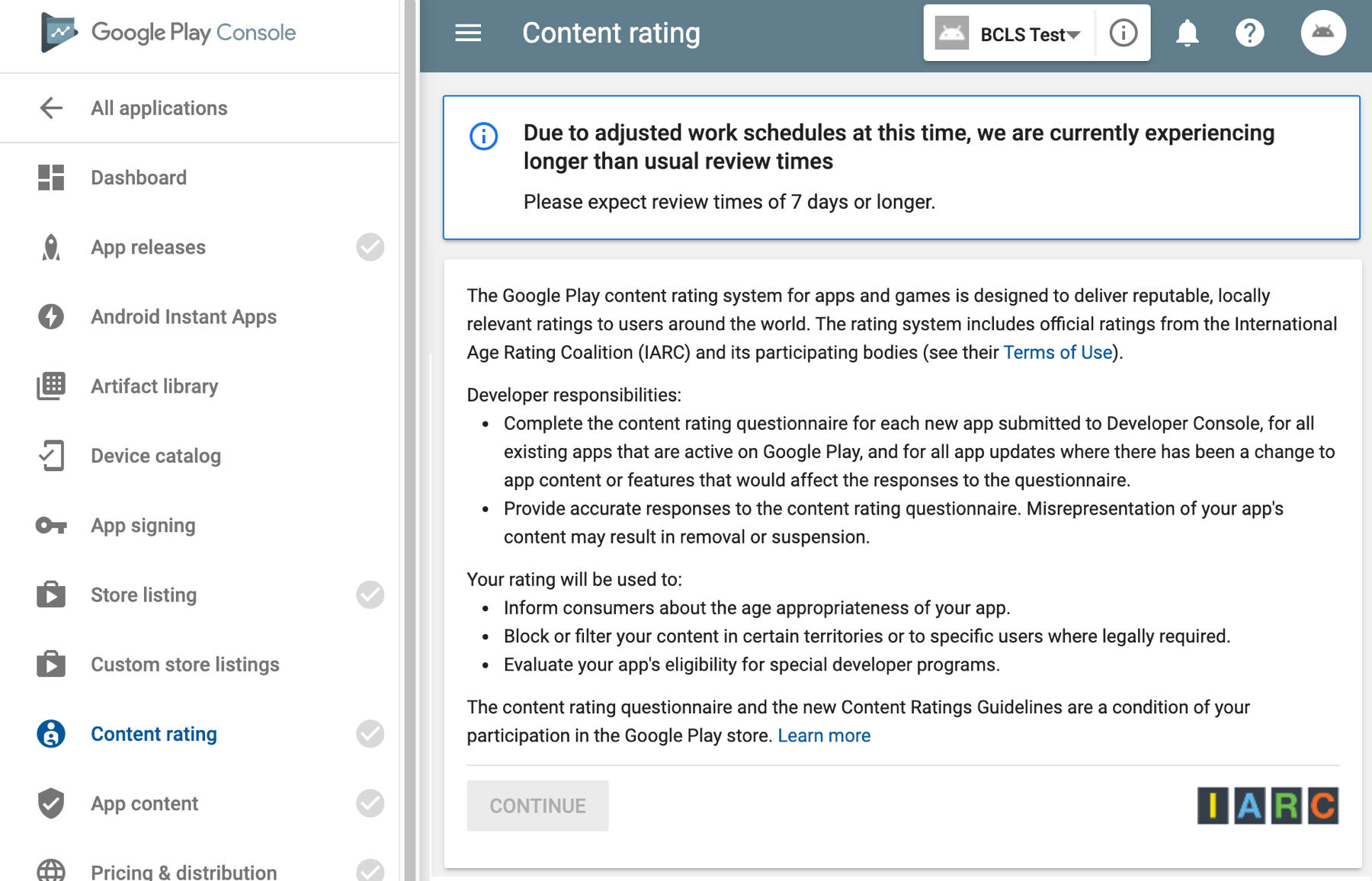content rating